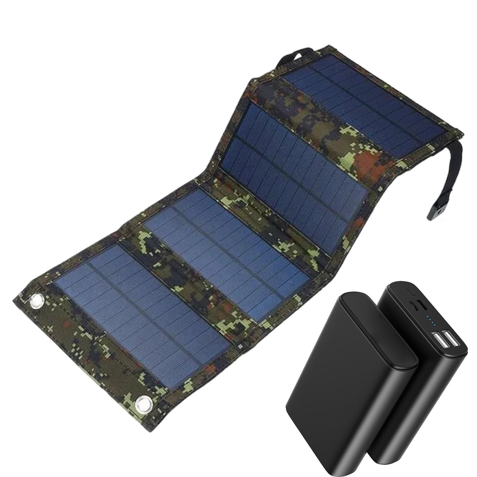 Chargeur solaire portable, panneaux solaires pour camping Chargeur pliable
