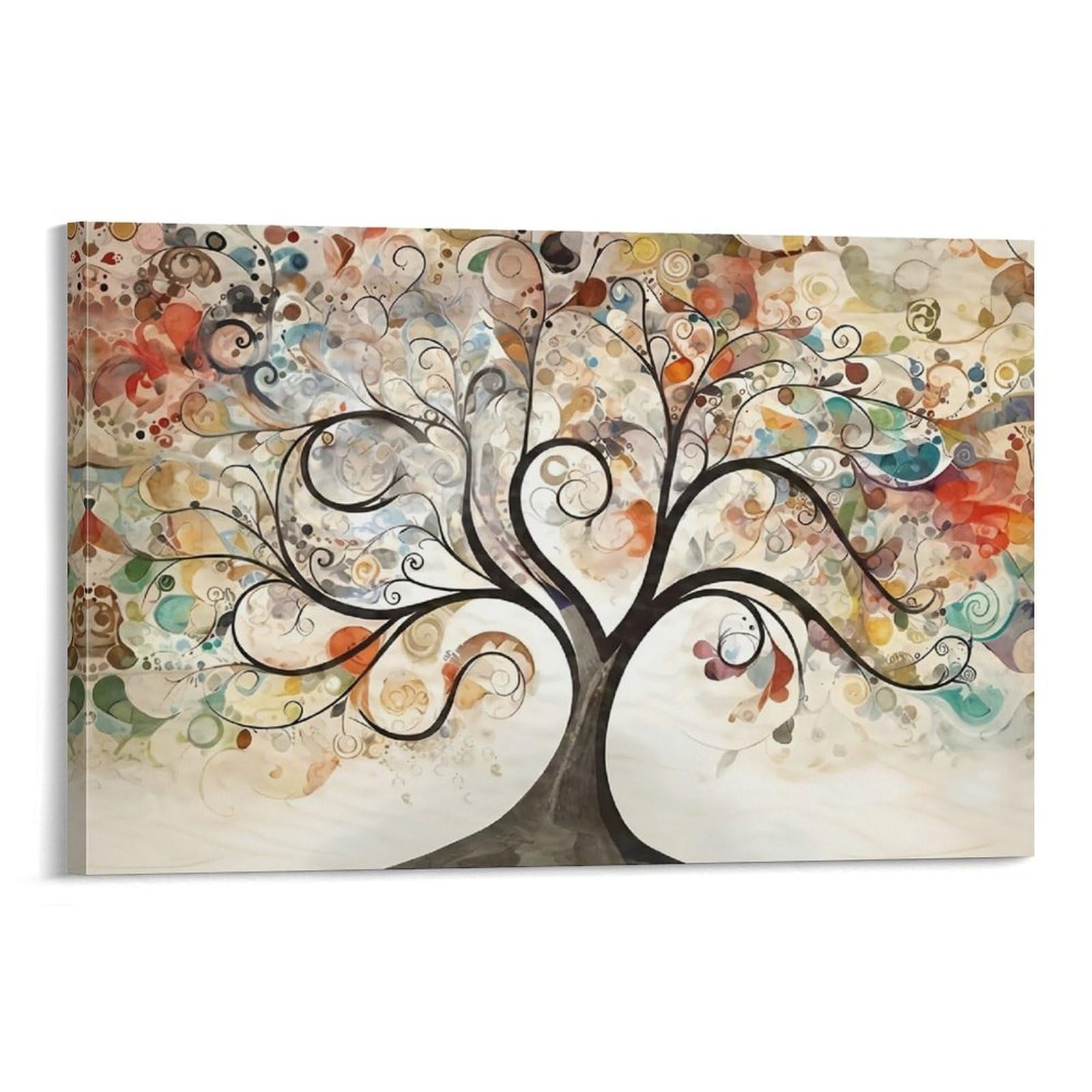 CPLVKWRQJ Abstract Tree Art Individual Whimsical Tree of Life Art Wall Art Decor - Office Wall Focal Art Multi-Purpose Fade Resistant Decor 12x18inch(30x45cm)