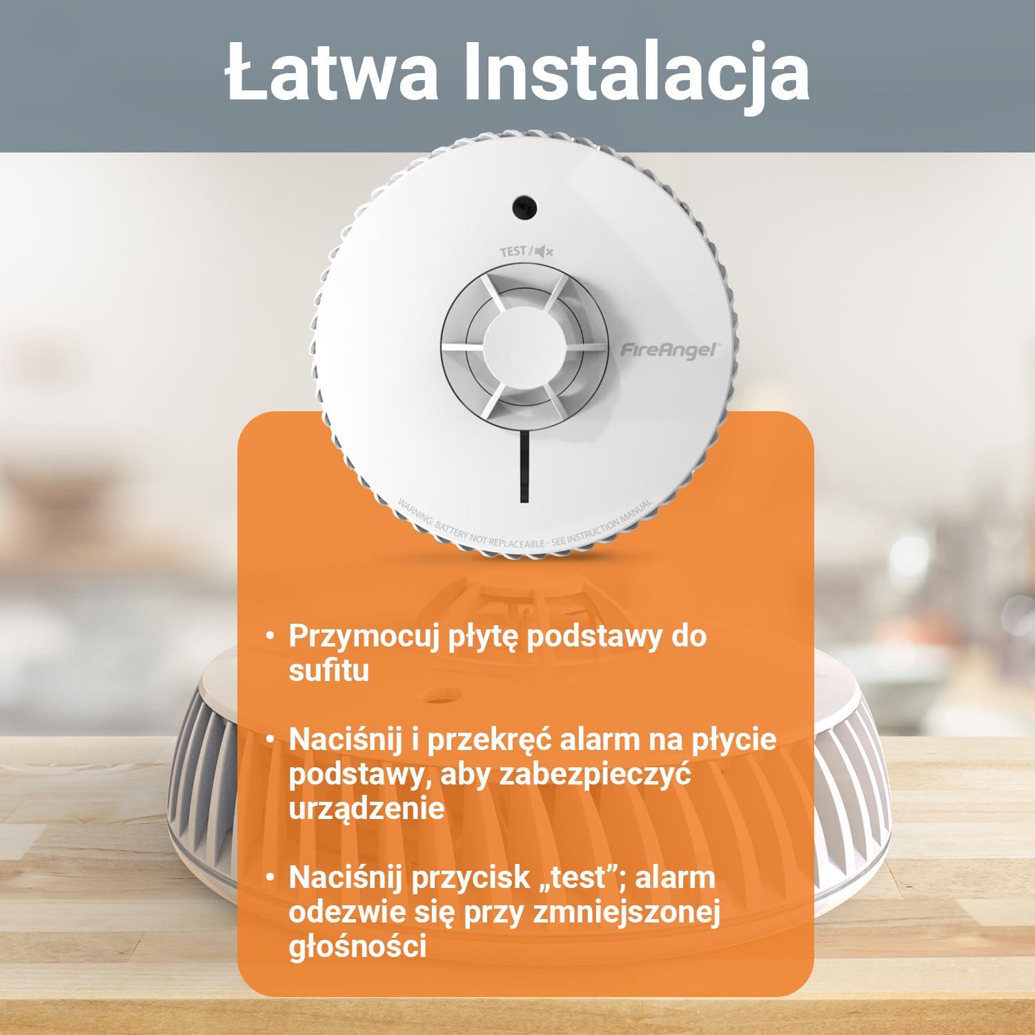 Fire Angel Czujnik Ciepła z Wymienną Baterią na 5 Lat – Detektor Ciepła FA6215-INT – Zamiennik dla Czujników HT-630, Biały
