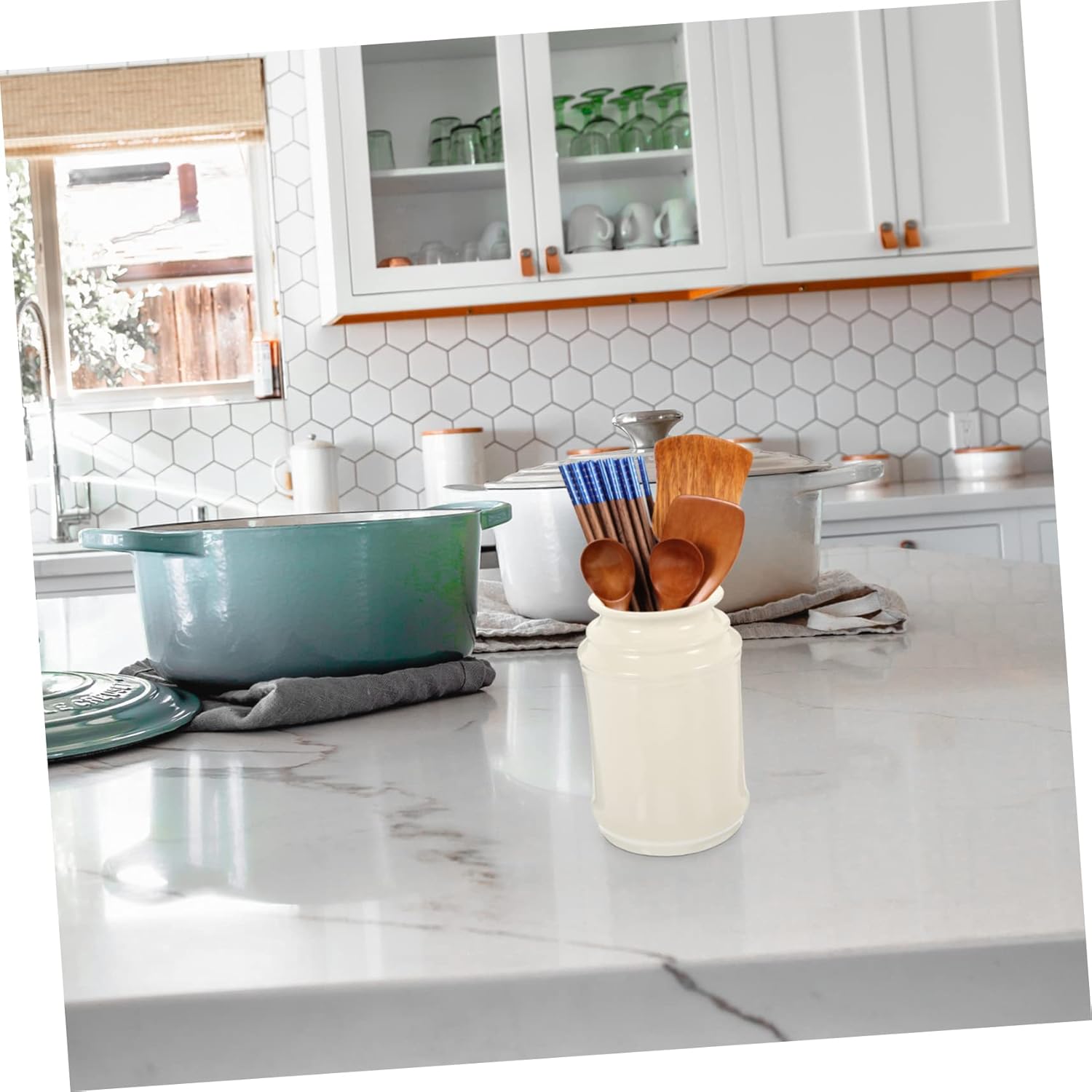 Sturdy Ceramic Cutlery Storage Jar for Kitchen Utensil Holder Chopsticks Case Pantry Organizers Silverware