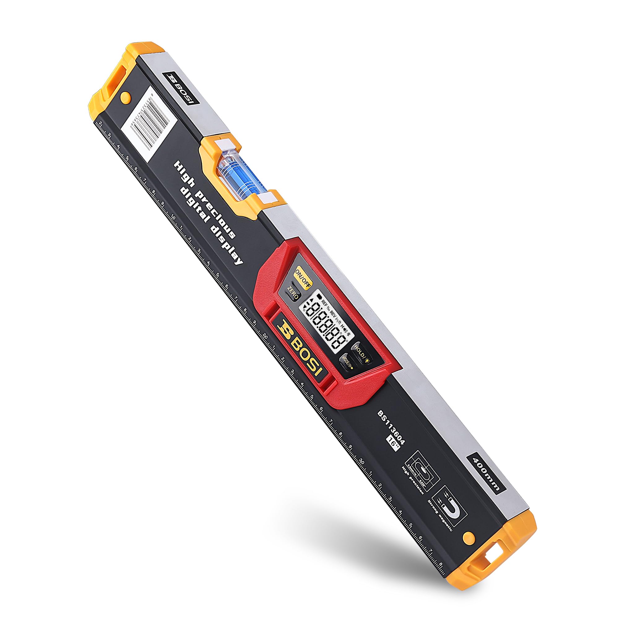 Digital Level with LCD Display, 16 inch, 360° Magnetic Torpedo Level, Spirit Bubble Protractor-image-13