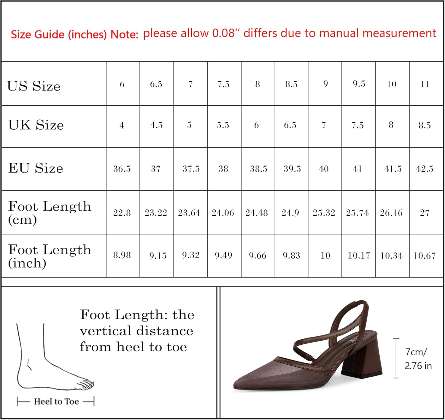 Closed Pointed Toe Heels for Women Slingback Chunky Mid Heel Pumps Formal Wedding Dress Shoes
