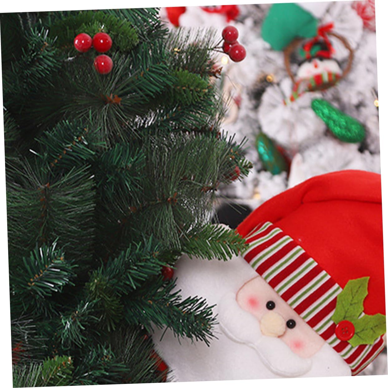 2pcs Christmas Tree Santa Snowman Ornaments Christmas Tree Topper Snowflake Decoration
