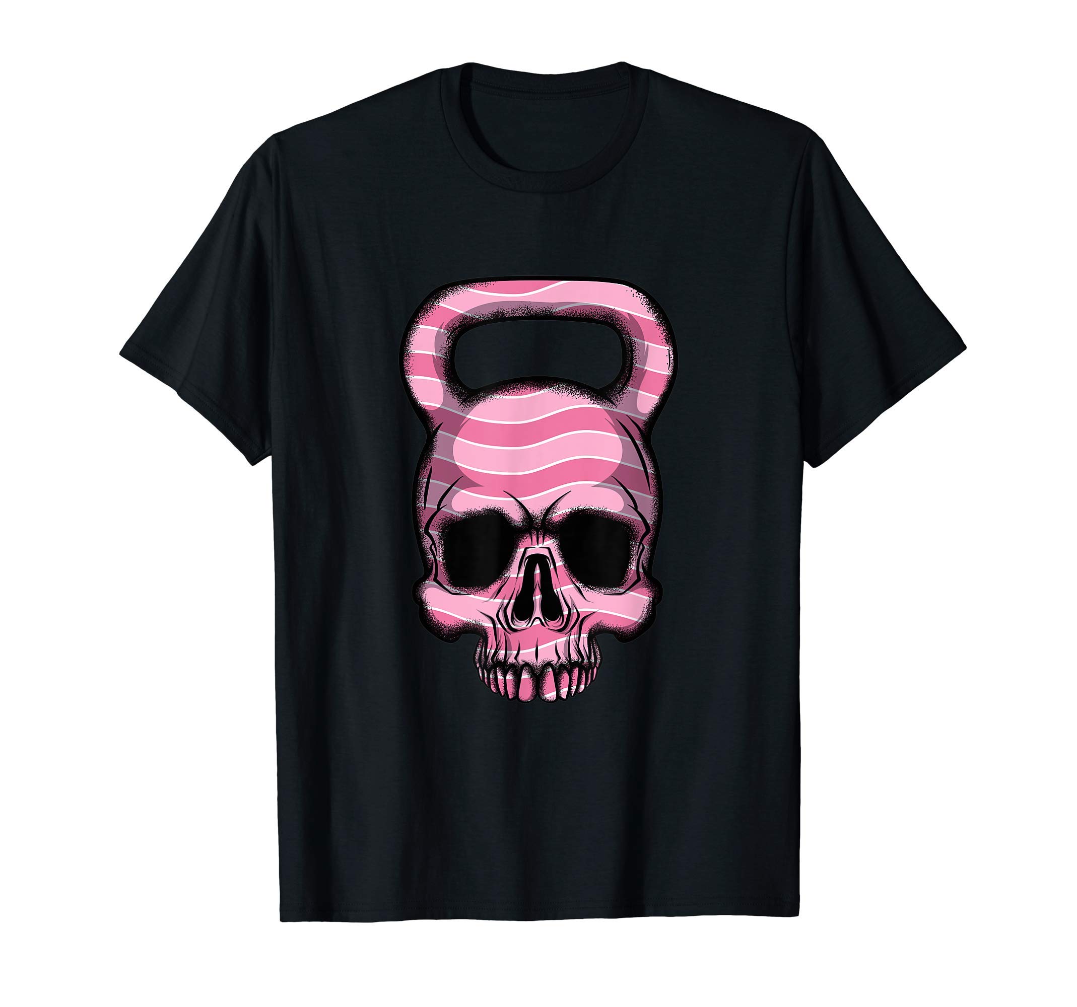 Kettlebell Skull Shirts and GiftsPink Cancer Awareness Skull Kettlebell Weight Fitness T-Shirt
