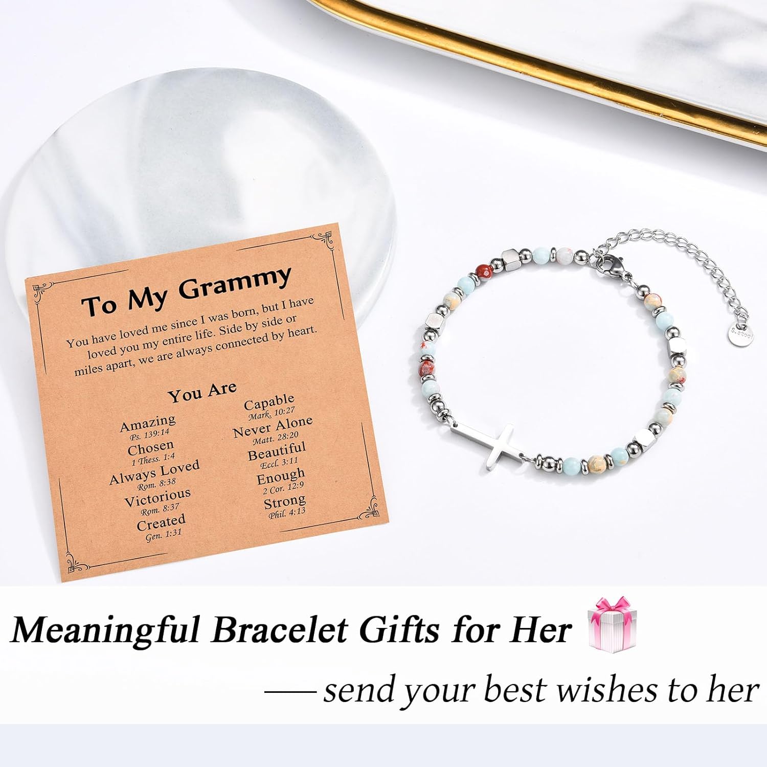 Christian Gifts for Women Girls, Religious Cross Bracelet, Birthday Christmas Easter Baptism Confirmation First Communion Valentines Day Graduation Gifts for Her - Image 2