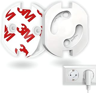 CARAPAPA 25 Unidades - Protector Enchufes Para Bebes - Mecanismo de Giro Y Adhesivo 3M - Tapa Enchufes Para Bebes - Seguridad Enchufes Bebe - Protege Enchufes Para Bebes