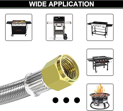 Miniatura 7 de MEFUN Manguera de propano de 5 pies con regulador para tanque de propano, regulador de propano ajustable de alta presión de 0-30PSI con manómetro -