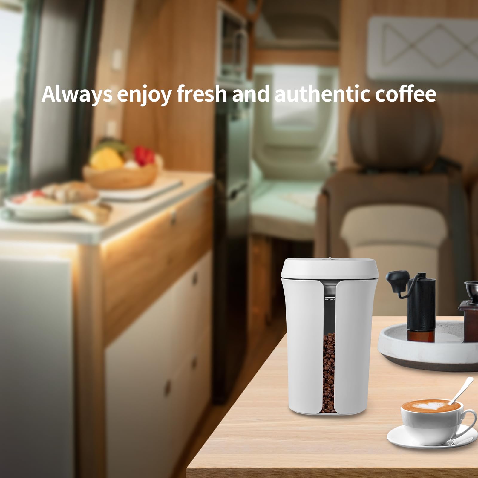 Barattolo automatico sottovuoto per caffè, funzionamento elettrico one-touch, raggiunge un ambiente interno di vuoto da 40 kPA, rilevamento automatico della tenuta, mantiene la freschezza degli