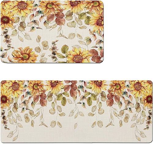 Miniatura 7 de Tapete de baño de eucalipto y girasol para bañera, antideslizante, de secado rápido y absorbente, tierra de diatomeas, para ducha, dormitorio,