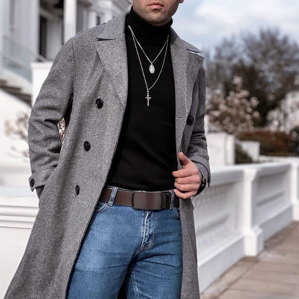 DOOPAI Belt Men, Ratchet Belt Dress Adjustable 1 3/8" Genuine Leather Designer Belt, Size Length Can be Cut, with Gift Box - Image 3