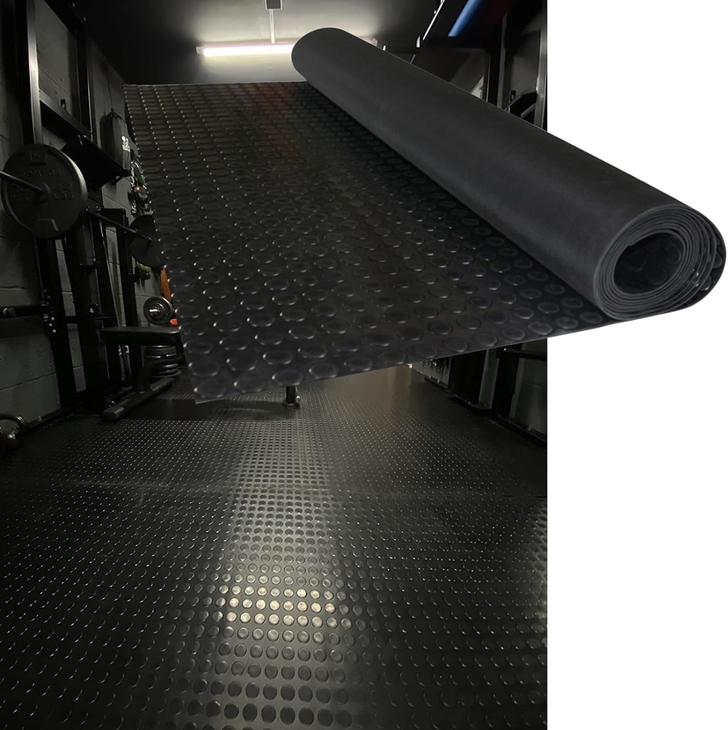 AviiSo Tappetini in Gomma per Pavimenti, Grande Tappetino per Porta del Patio Esterno per la Palestra Domestica dell'industria del Garage 1/8" di Spessore (Size : 70X600cm/27.5inX236in)