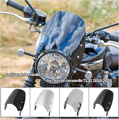 Miniatura 2 de Parabrisas para motocicleta T100 T120 Deflectores de parabrisas clásico para Triumph Bonneville T 100 T 120 Accesorios 2016 2017 2018 2019 2020