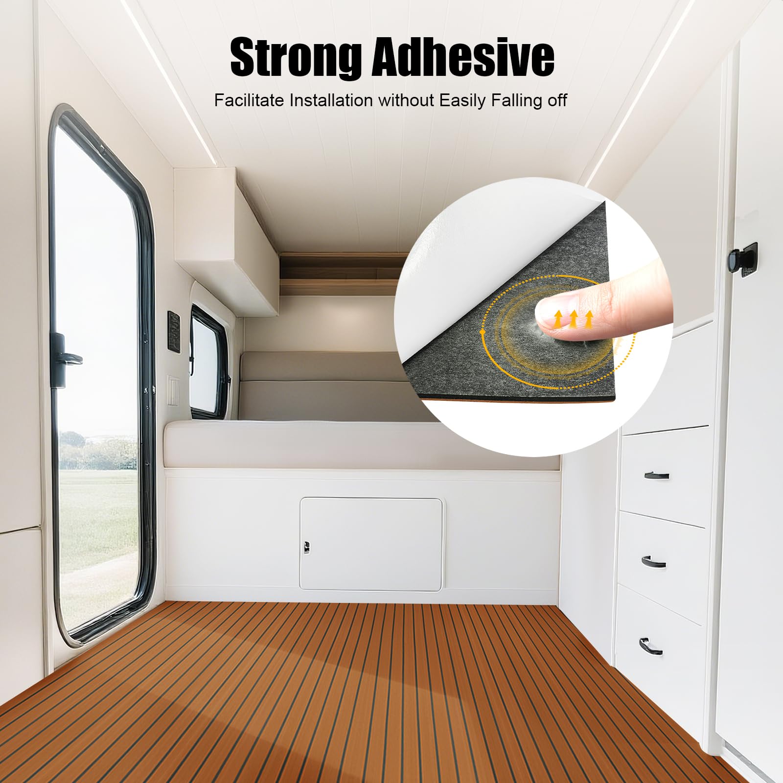 Eva Finto Teak Sintetico Marino Barca Tappeto Adesivo Tappetino per Barche Antiscivolo Pavimentazione Moquette da Esterno per Kayak Yacht Pavimenti RV Piscina Gommone Vela Rivestimento in schiuma EVA