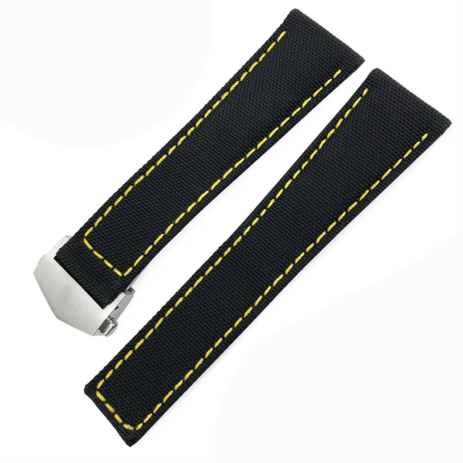 Bracelet montre nylon 22mm noir jaune pour accompagner vos aventures avec Aquaracer