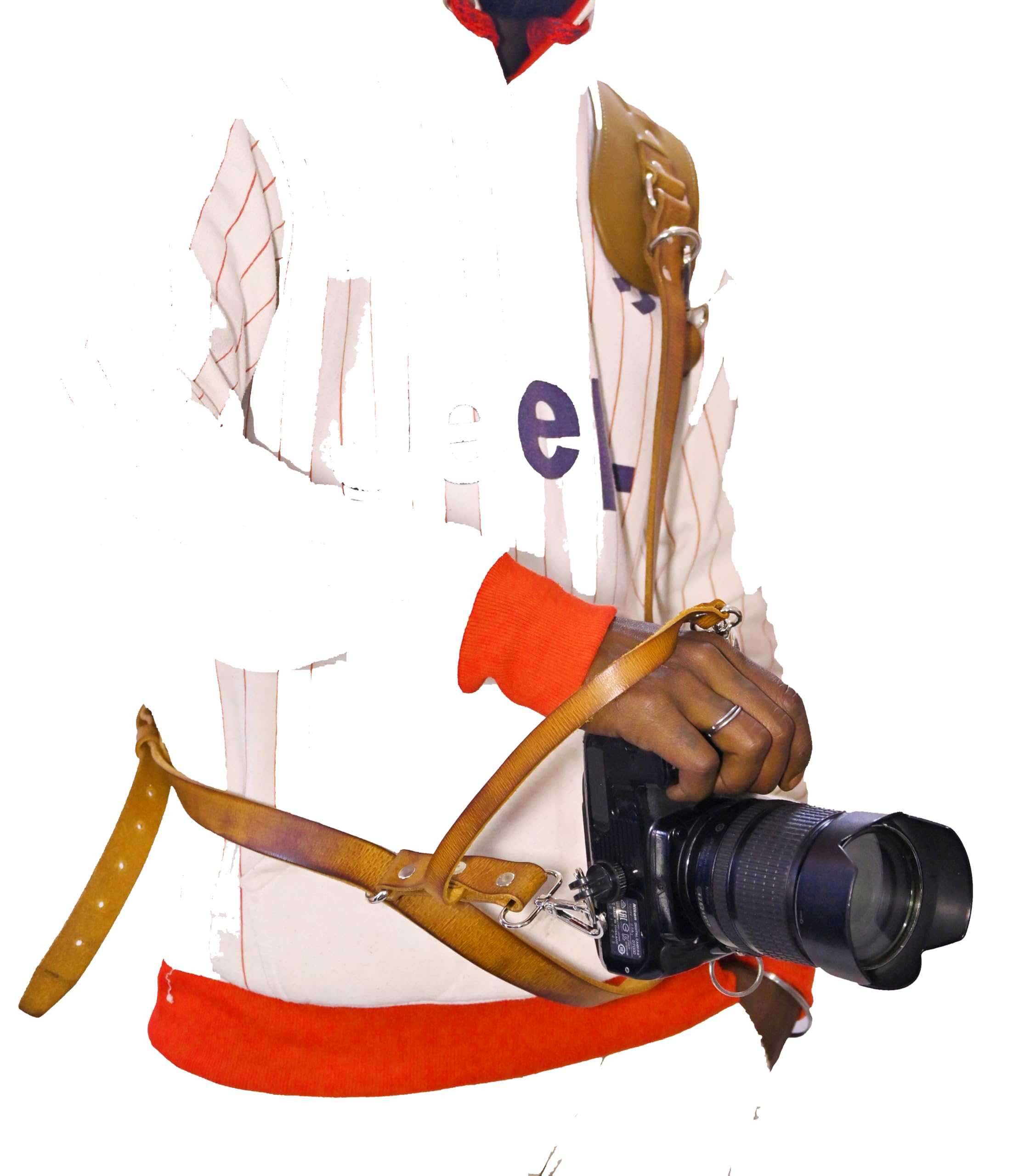 - Leather Camera Strap/Belt Single Side with Camera Mounting Screw Cushion Padded Shoulder Support Pad with Shackle Hooks Quick Release Belt for DSLR/SLR NIKOM CANOM SONI RVD-CB-104 TAN