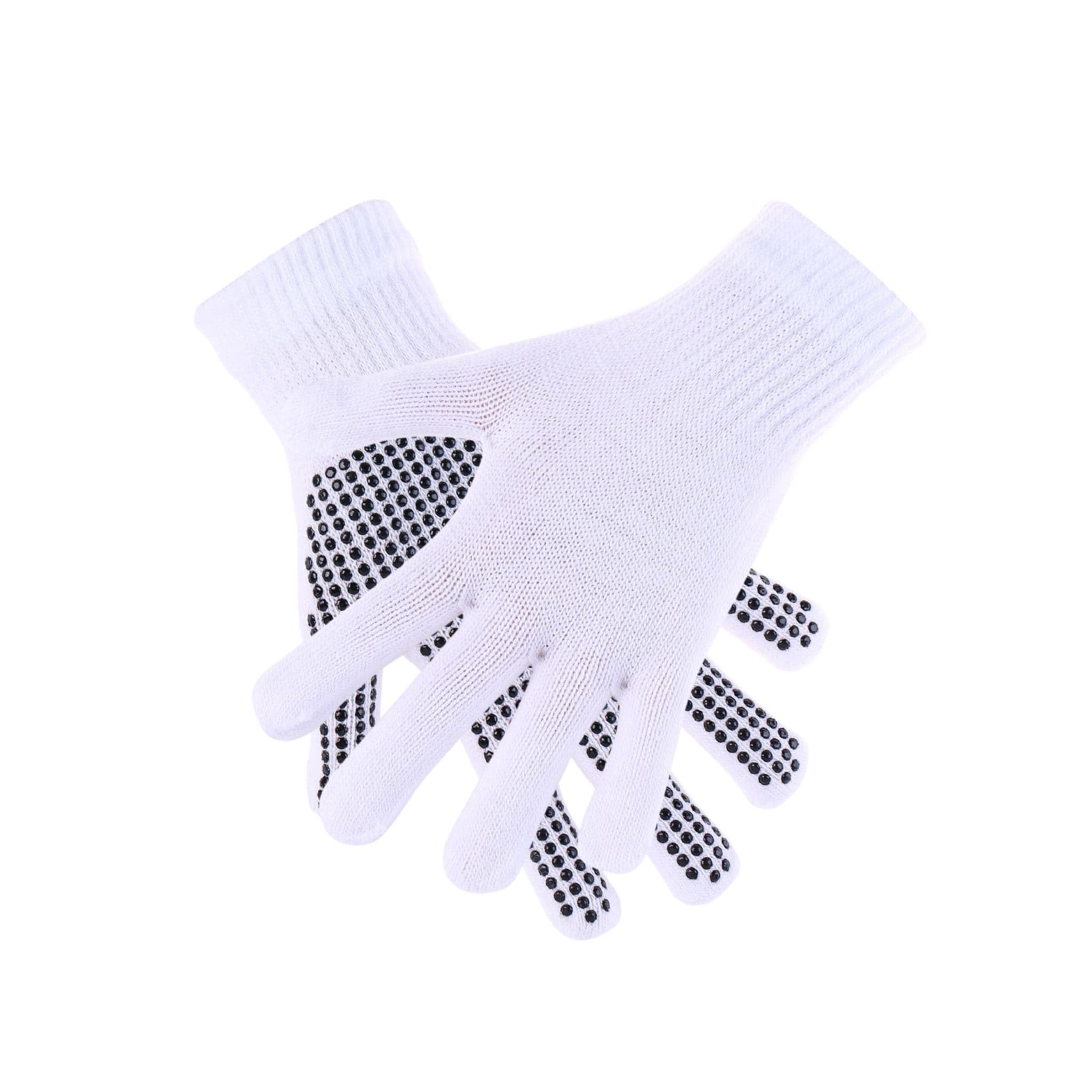 House of Sehrish Women Gripper Assorted Gloves Magic Stretch Thermal Super Value Gripper Warm Palm Gloves-One Size (White, One Size)