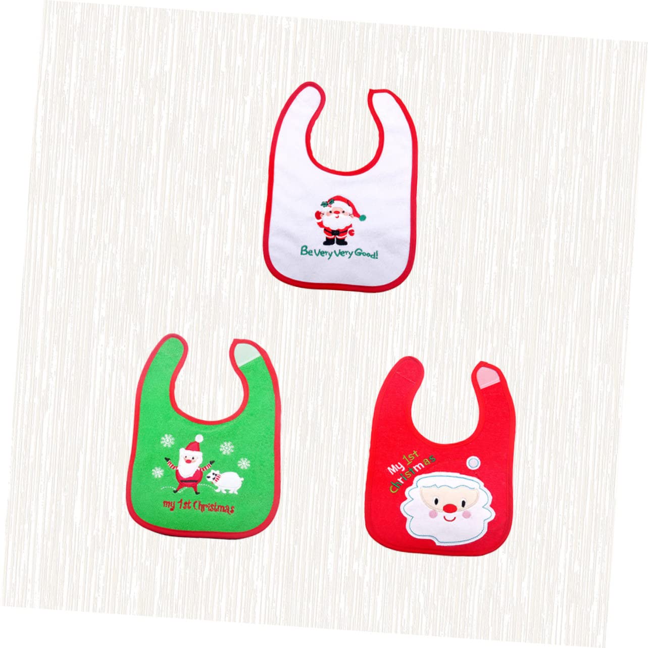 UPKOCH 9piezas Baberos De Alimentación Para Bebés Diseño De Santa Claus Recolector De Comida Para Navidad y Día Día
