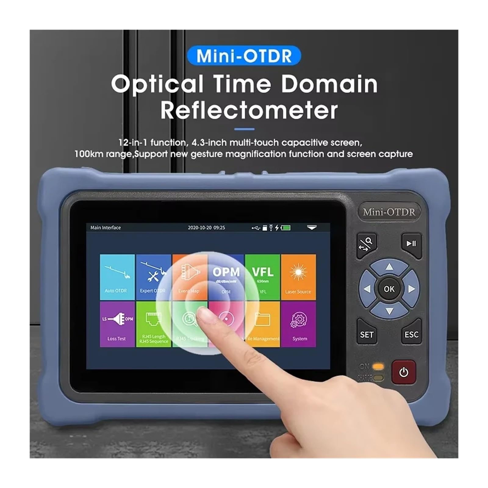 Testeur de fibres optiques portatif 1310nm/1550nm, 100km, NK4000D, testeur OTDR multifonction avec OPM VFL for FTTH