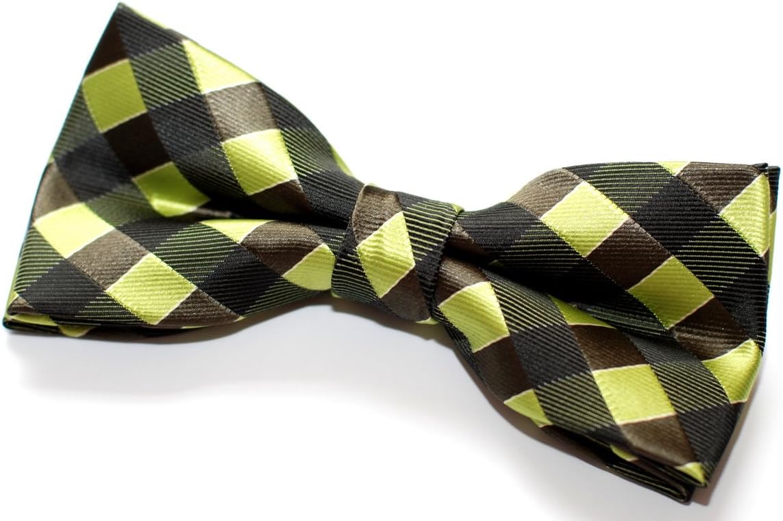 Retreez Classic Check Woven Microfiber Pre-tied Bow Tie (4.5")