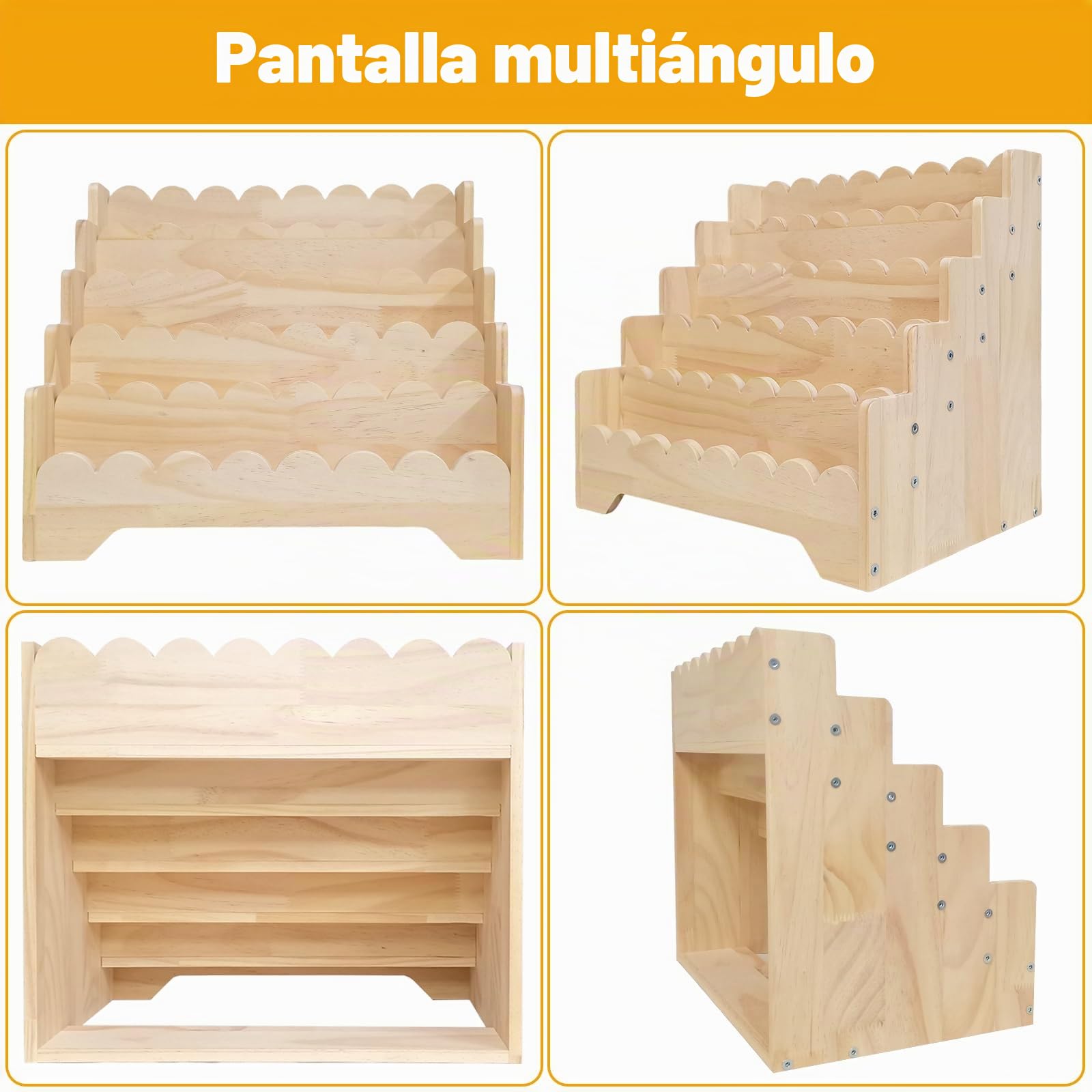 estantería de madera para niño, estantería de pie para habitación y oficina, almacenamiento para niños