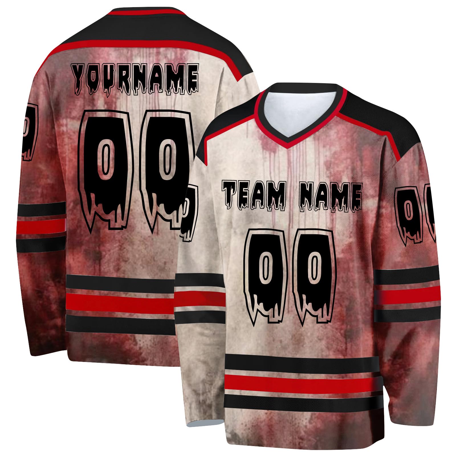Maillot de Hockey Halloween personnalisé avec votre nom ST2