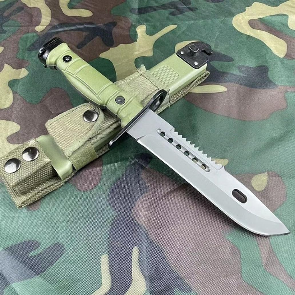 Generisch TEERMA AW8 - Integriertes geschmiedetes gerades Messer im Freien mit fester Klinge, Überlebensmesser, Perfektes Bushcraft Messer Outdoor,Jagdmesser