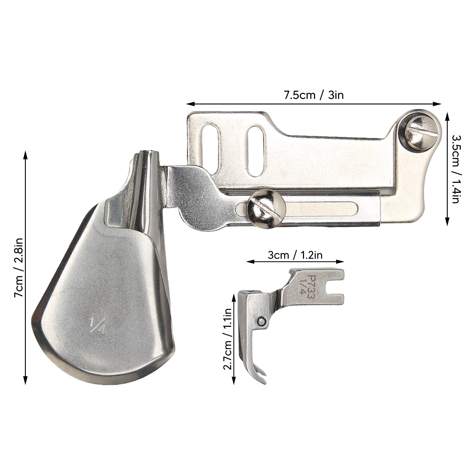 Macchina da cucire in acciaio inox con bordo curvo, attacco per orlatore con piedino per lenzuolo, asciugamani, vestiti, trapunta, bordatura per indumenti, accessori per cucire