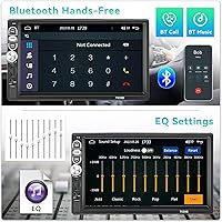 Vista 6 de Camecho Single Din Apple Carplay Car Stereo Android Auto, 7”Touch Screen Car Radio with Bluetooth FM Radio iOS/Android Mirror Link TF/USB/AUX Input