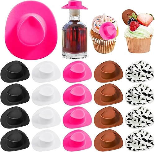 30 unidades de mini sombrero de vaquero pequeño de plástico pequeño vaquera occidental sombreros lindos 5 colores mezcla pequeño sombrero bricolaje disponible en Yaxa Colombia