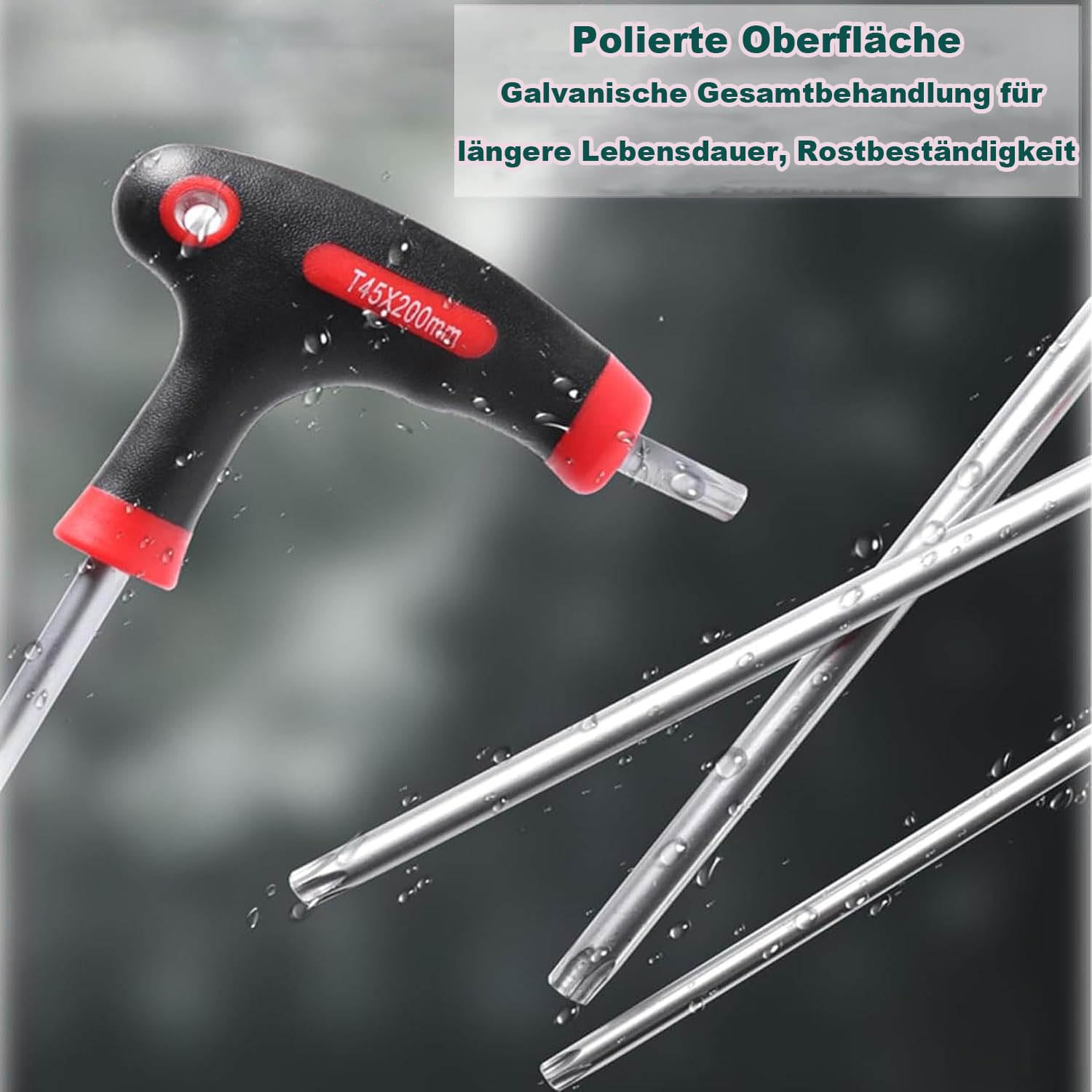 Lot de 19 clés à poignée en T - Clé hexagonale et Torx avec poignées transversales, clés Allen TRX, robustes et polyvalentes