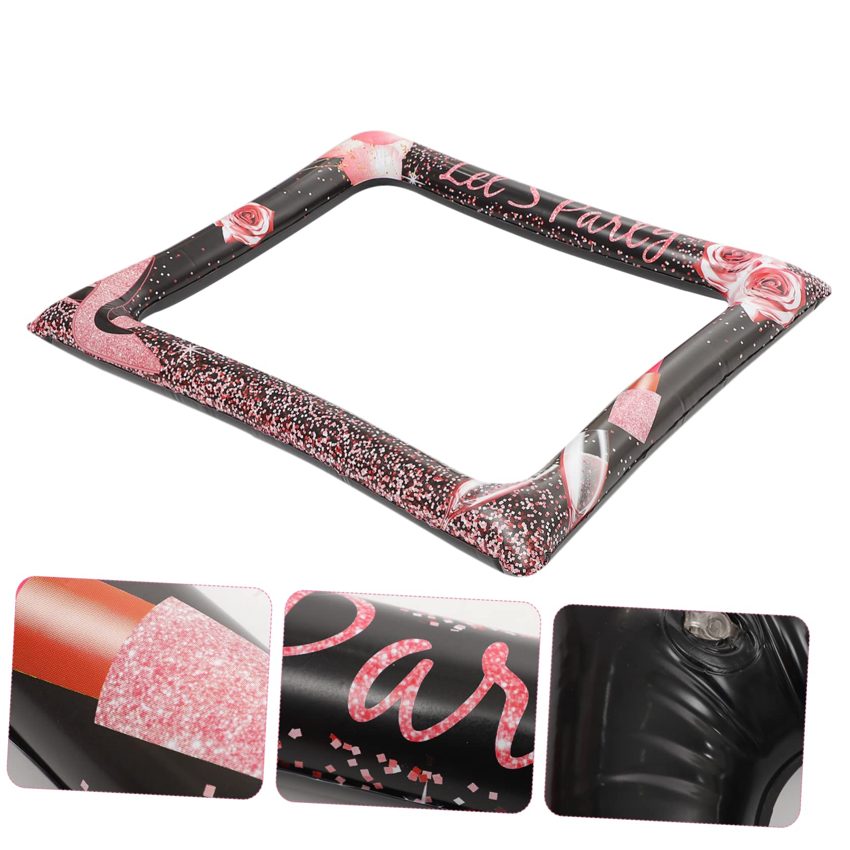 Abaodam 3 Piezas Marco De Fotos Inflable De Cumpleaños Accesorios Inflables para Marcos De Fotos Apoyos De La Foto del Selfie del Partido Novia Chica Fotografía De Polivinilo