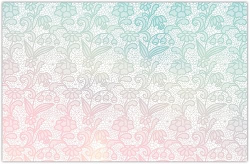 DB Party Studio - Juego de 25 manteles individuales de papel desechables con diseño de encaje rosa y azul, para baby shower, boda, recepción,
