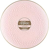 Vista 21 de PARTY BARGAINS 7" & 10" Organic Collection Hammered Appetizer and Dinner Plates Combo with Gold Rim – Transparent White, 32-Pack Disposable Plastic