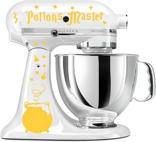 Potions Master Wizard Caldero Amarillo Vinilo Decal Set Stand Mixer Witches Wicca Mago Alchemy