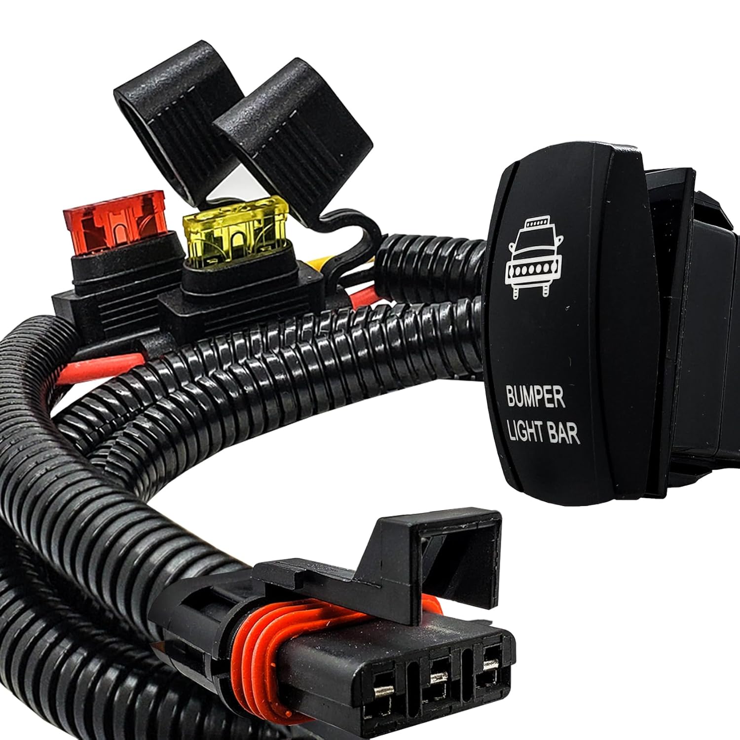 6ft. Power Bus Bar Plug & Play Wire Harness with On/Off Rocker Switch for Bumper Light Bar Compatible with Polaris Xpedition XP ADV Ultimate Northstar Premium