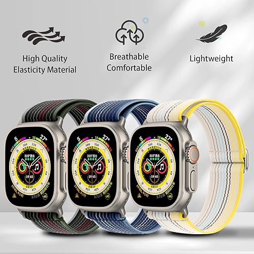 Miniatura 2 de Paquete de 3 bandas elásticas compatibles con Apple Watch de 1.496 pulgadas, 1.575 pulgadas, 1.614 pulgadas, 1.654 pulgadas, 1.732 pulgadas, 1.772