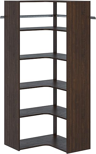 Easy Track PH42-TR - Kit de almacenamiento de ropa con torre de esquina ajustable, organizador de armario, trufa