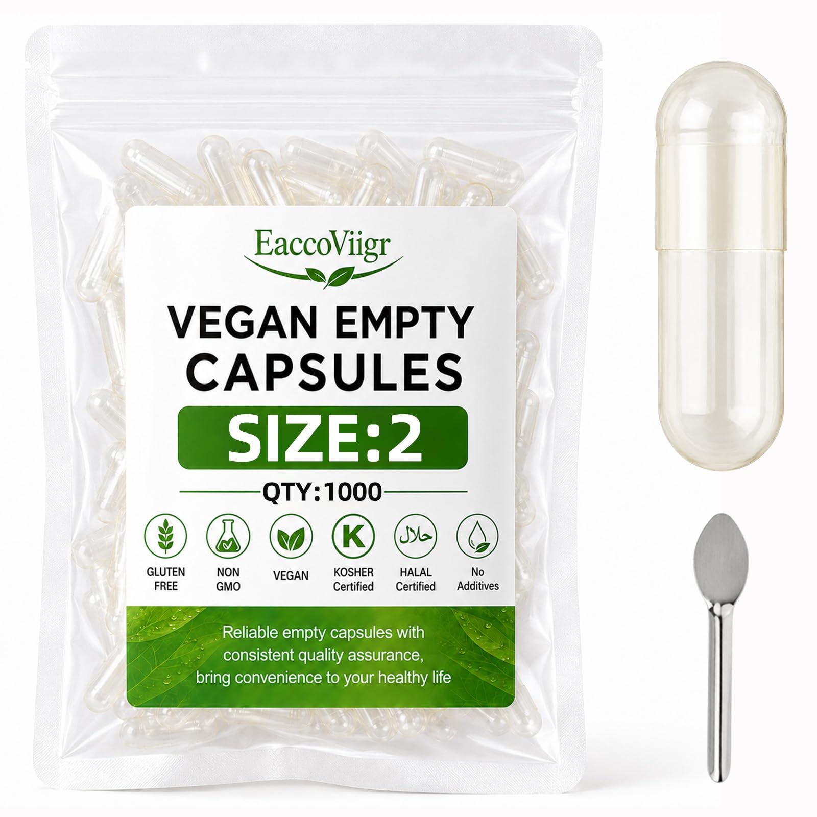 Size 000 Vegan Empty Capsules, 1000 Count Veggie Empty Pill Capsules — Amazon image 16