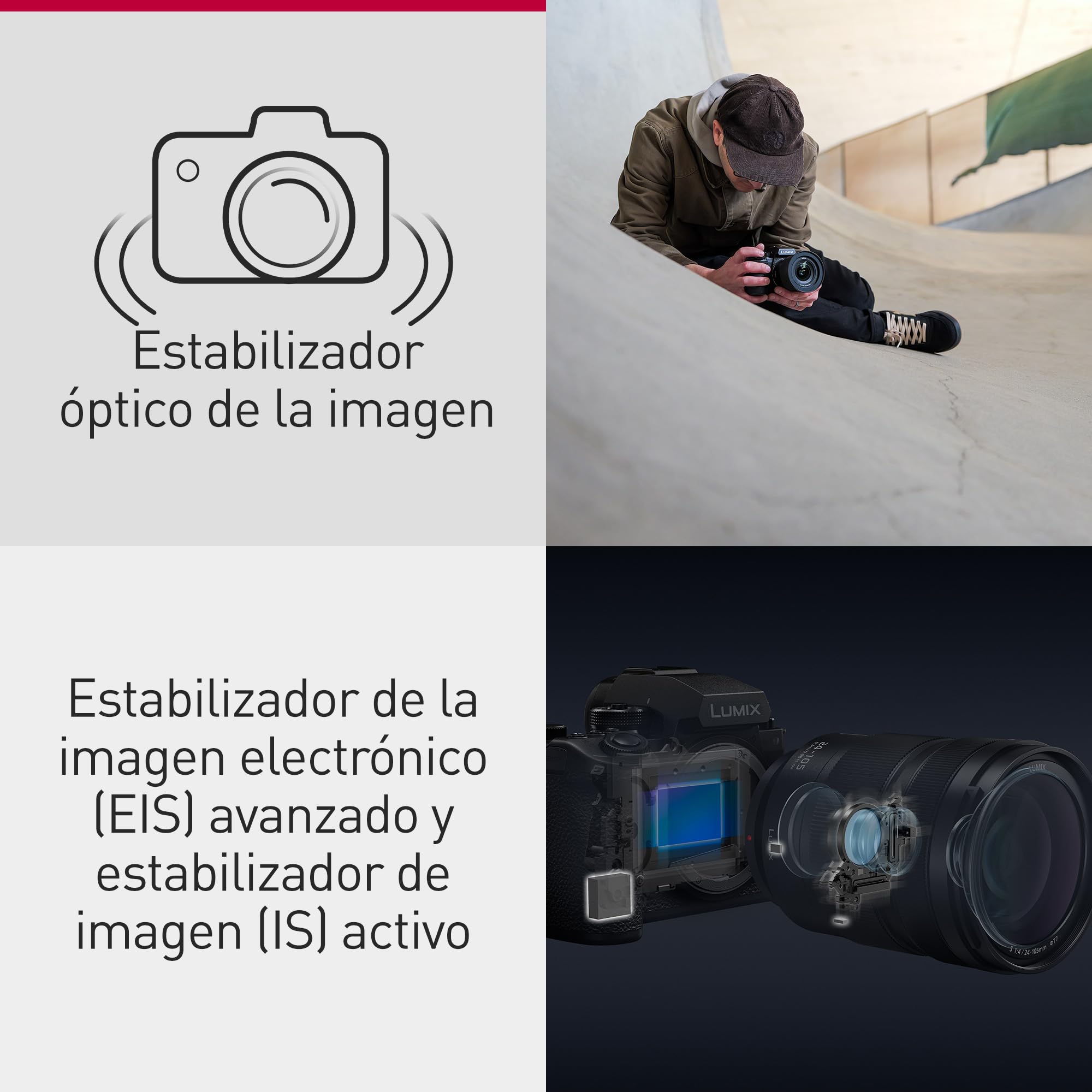 Panasonic LUMIX S1II Cámara Sin Espejo de Fotograma Completo, 24 MP, 4K 120p, 5.1K 60p Open Gate, ProRes Raw, AF Híbrido De Fase, Montura L, Solo Cuerpo, Negra