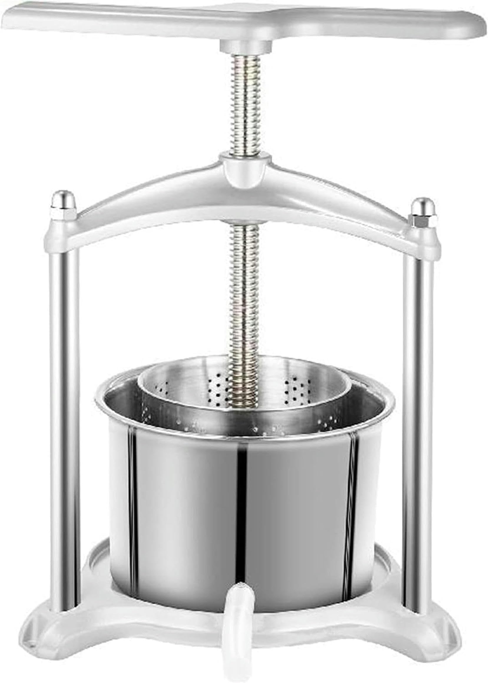 Weinpresse, 3L Edelstahl-Entsafter, manuelle Weinpresse zu Hause für die Weinherstellung, Obst- und Gemüsepresse~/