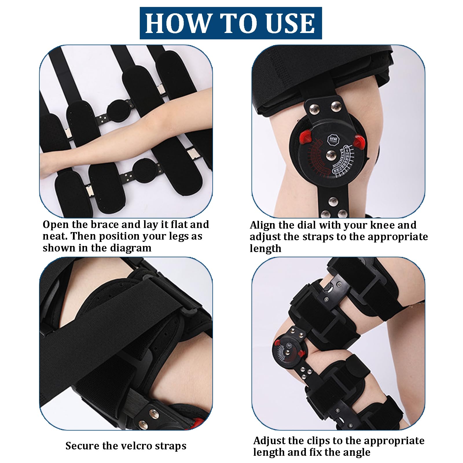 Rodillera de Descarga, Rodillera de Inmovilización de Rodilla Ajustable de Aleación con Funda Interior Transpirable, Rodillera Profesional para Pierna