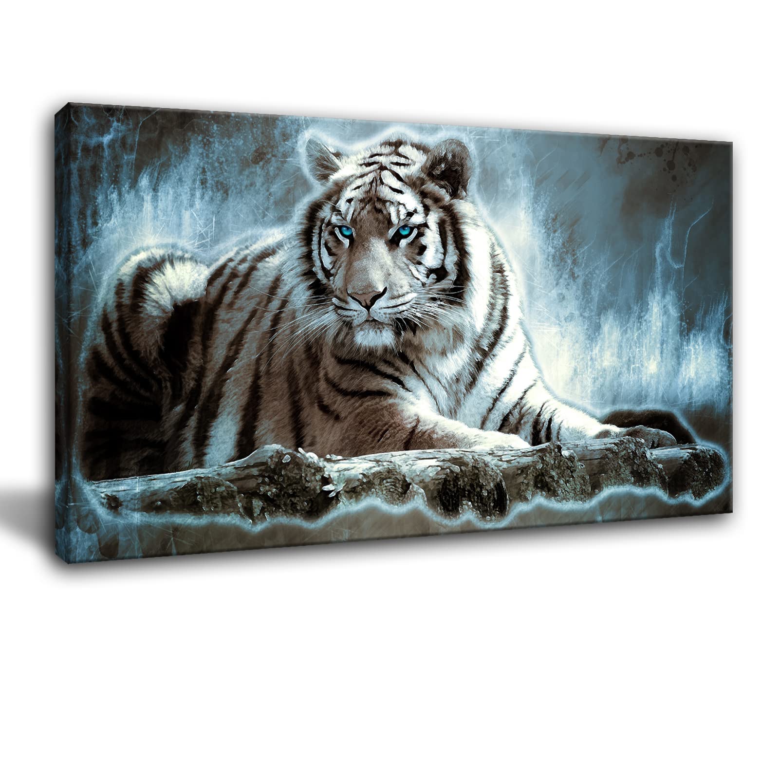 Tableau Toile Tigre – Impression Art Abstrait, Décoration Murale, Orange