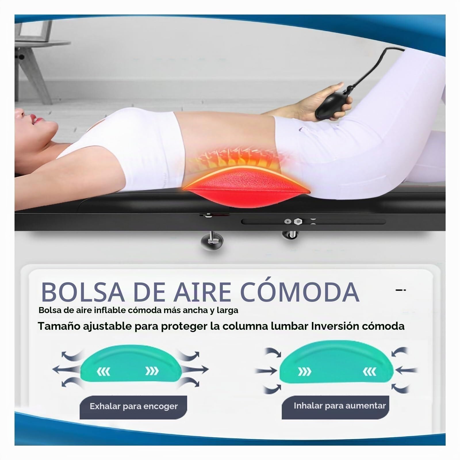 Banco De Estiramiento De Espalda Con Mesa De Inversión Y Tracción Cervical - Máquina De Estiramiento,Mesa De Tracción For Entrenamiento,Tracción De Columna,Masaje Lumbar Cervical,Longitud Ajustable