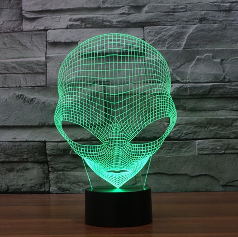 3D Illusion Lamp Night Light Martian 7 Changing Colors Touch USB Table Nice Gift Toys Decorations
