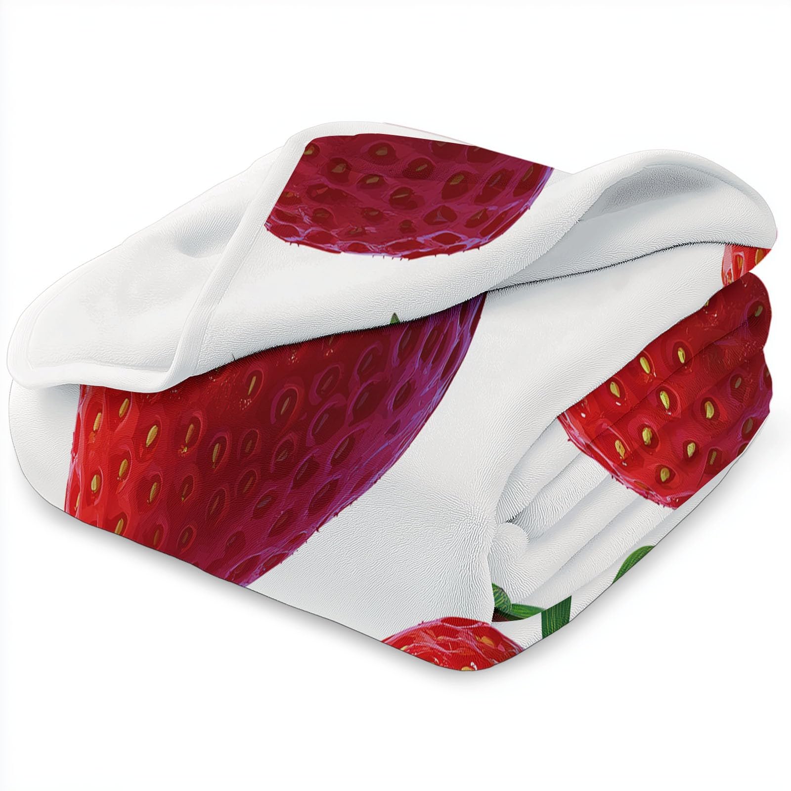 Puszysty minimalizm, flanelowy koc na sofę, łóżko, krzesło, miękka trawa owocowa, jagody, rośliny, pościel, 220 x 240 cm, dekoracyjny, ultramiękki koc na łóżko, dla dzieci, nastolatków, dorosłych, 220
