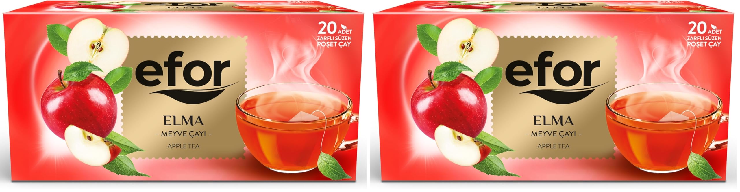 Efor Elma Bardak Poşet Çay 20x2 g 2li paket