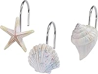 Vista 1 de Avanti Linens - Ganchos para cortina de ducha, decoración de baño inspirada en el mar, juego de 12 (Colección Coastal Terrazo)