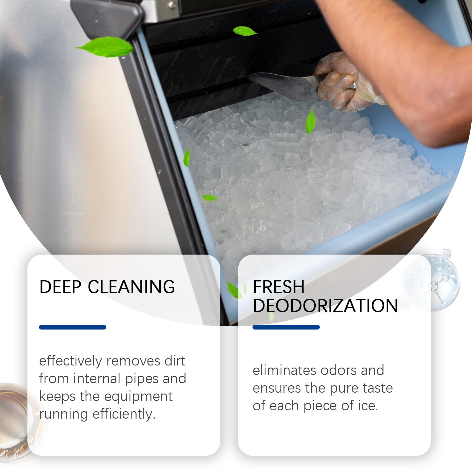 Nettoyant für Eismaschine, Zitronensäure-Aufsatz, Netzmaterial für handelsübliche Eismaschine, Nettoyant für Oberfläche und Feuchtigkeit, Zitronensäure-Aufsatz (8Stück)