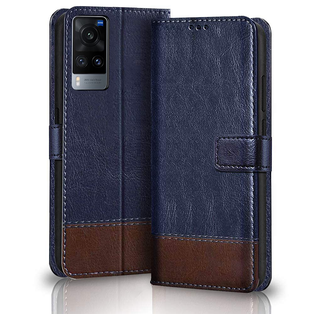 TheGiftKart Dual-Color Leather Finish Flip Back Cover for Vivo X60 | Inside Pockets & Inbuilt Stand | Wallet Style Back Case | Magnet Closure Vivo X60 Flip Back Cover (Brown & Coffee) (B091HWC1GV) Amazon Price History, Amazon Price Tracker