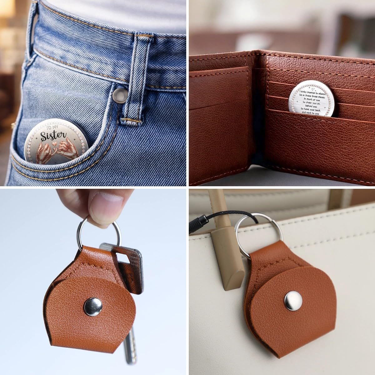 Pawfect House Custom Pocket Hug, Personalized Best Friend Birthday Gifts for Women, Besties, Sisters, BFF, Sisters by Heart Forever, 2D Friendship Gifts, Personalized Pocket Hug Token with Name